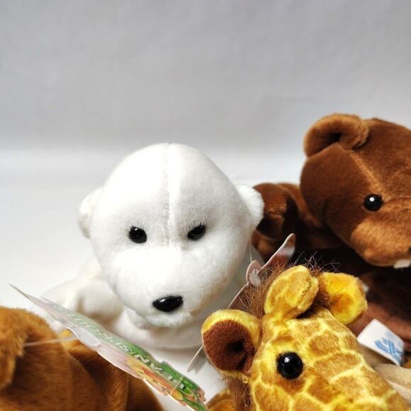 Lot 5 Bean Spouts Small Bean Bag Plush Kangaroo Giraffe Beaver Camel Bear New - Picture 5 of 7